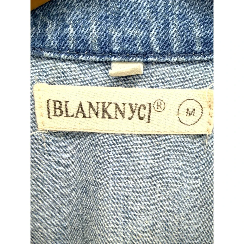 BLANKNYC Womens Blue Denim Sleeveless Boiler‎ Suit Jumpsuit Tie Waist Medium